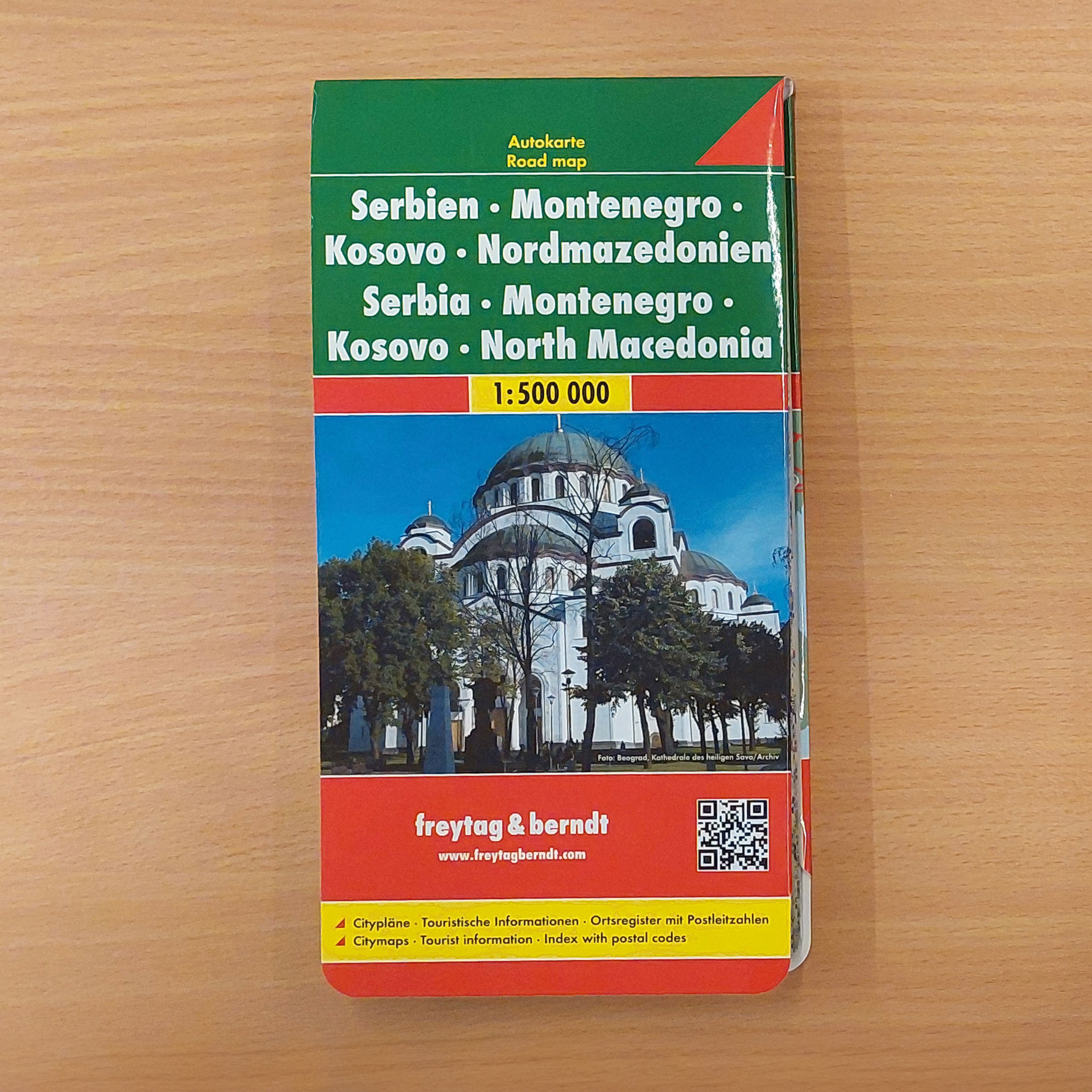 Reisekarte freytag&berdt Serbien Montenegro Kosovo Mazedonien