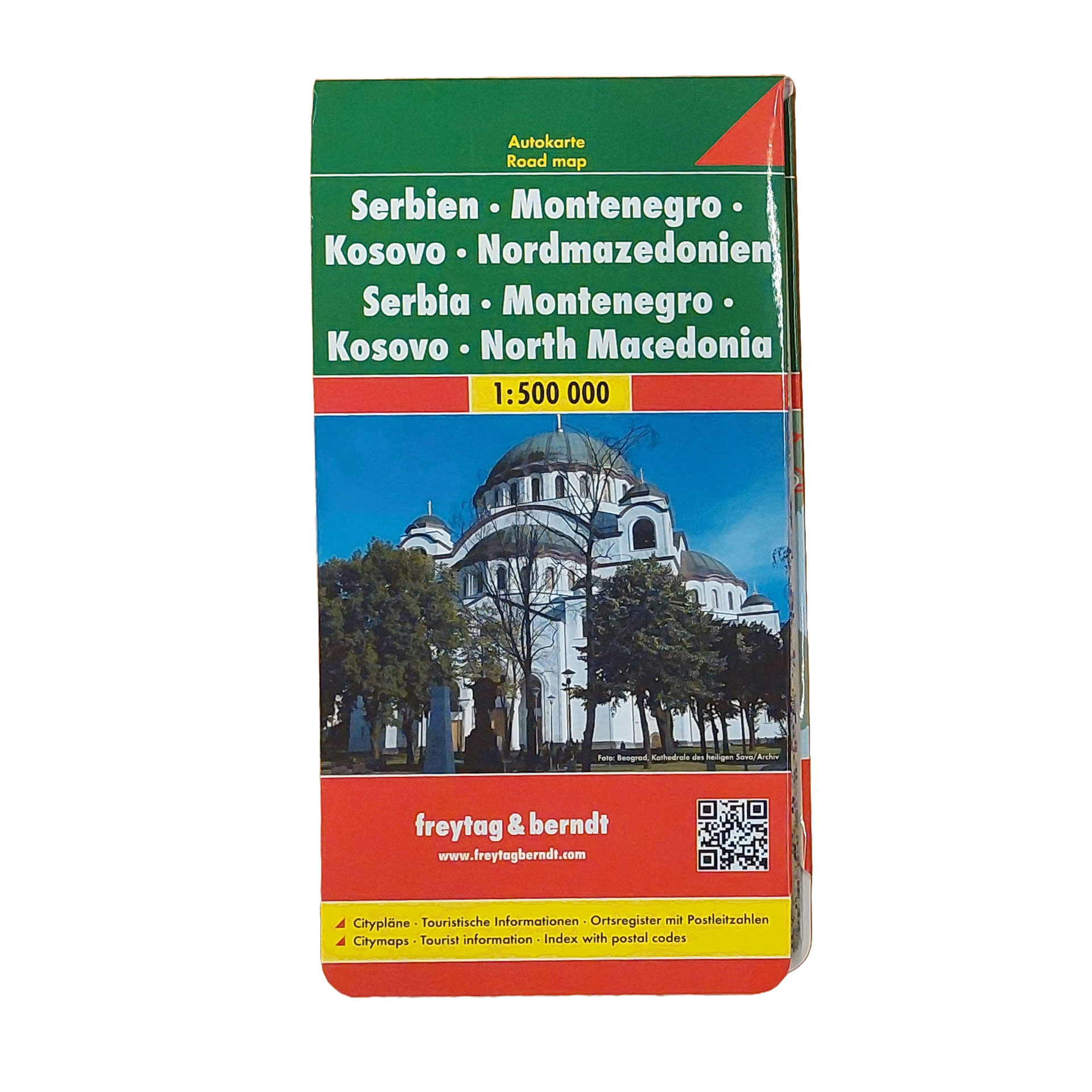 Reisekarte freytag&berdt Serbien Montenegro Kosovo Mazedonien